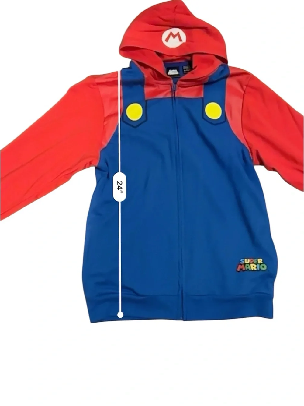Super Mario Hooded Zip Jacket - Red & Blue